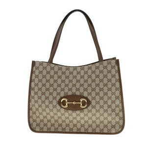 Gucci GG Canvas Leather Horsebit Tote Bag